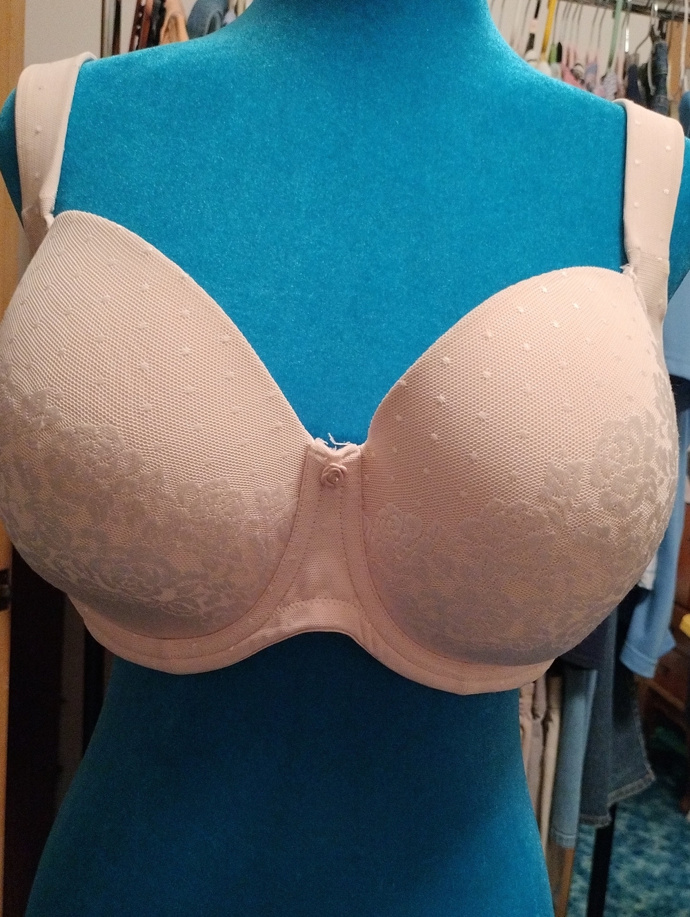Soma Blush Light Pink Molded Underwire Bra with Lace Trim
